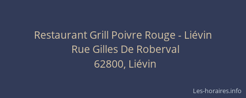 Restaurant Grill Poivre Rouge - Li&eacute;vin