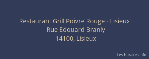Restaurant Grill Poivre Rouge - Lisieux
