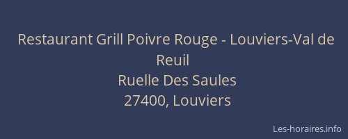 Restaurant Grill Poivre Rouge - Louviers-Val de Reuil