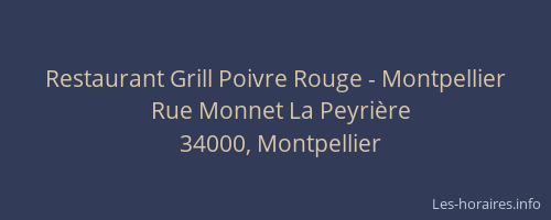 Restaurant Grill Poivre Rouge - Montpellier