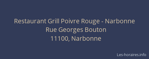 Restaurant Grill Poivre Rouge - Narbonne