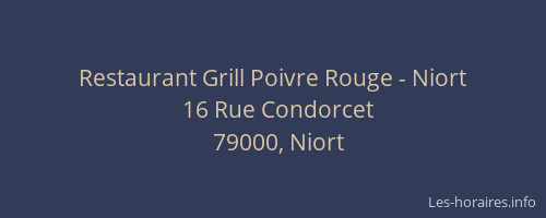Restaurant Grill Poivre Rouge - Niort