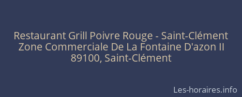 Restaurant Grill Poivre Rouge - Saint-Clément