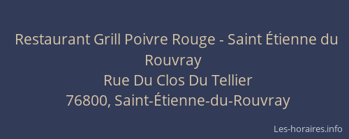 Restaurant Grill Poivre Rouge - Saint Étienne du Rouvray