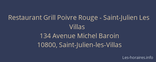 Restaurant Grill Poivre Rouge - Saint-Julien Les Villas
