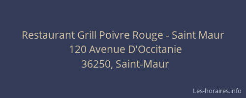Restaurant Grill Poivre Rouge - Saint Maur