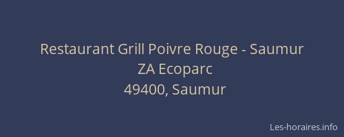 Restaurant Grill Poivre Rouge - Saumur