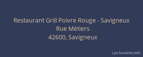 Restaurant Grill Poivre Rouge - Savigneux