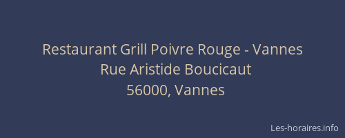 Restaurant Grill Poivre Rouge - Vannes