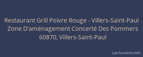 Restaurant Grill Poivre Rouge - Villers-Saint-Paul