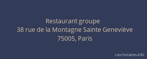 Restaurant groupe 