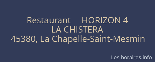 Restaurant     HORIZON 4