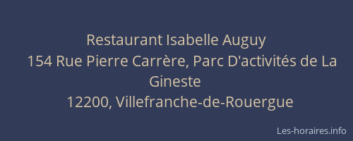 Restaurant Isabelle Auguy
