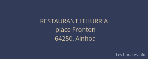 RESTAURANT ITHURRIA