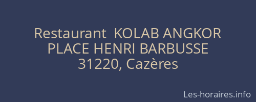 Restaurant  KOLAB ANGKOR