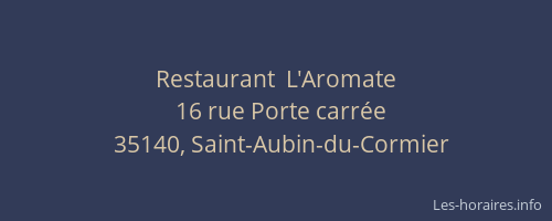 Restaurant  L'Aromate