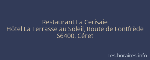 Restaurant La Cerisaie