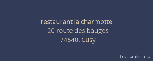 restaurant la charmotte