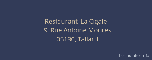 Restaurant  La Cigale