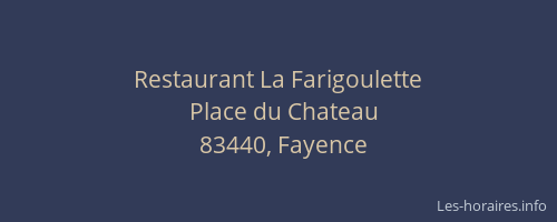 Restaurant La Farigoulette