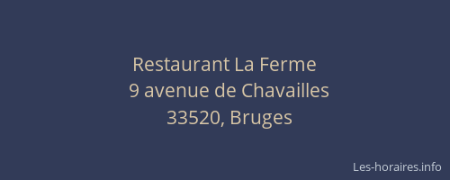 Restaurant La Ferme