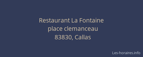 Restaurant La Fontaine