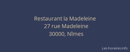 Restaurant la Madeleine
