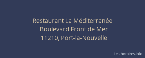 Restaurant La Méditerranée
