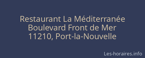 Restaurant La Méditerranée