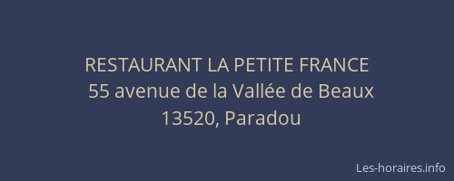 RESTAURANT LA PETITE FRANCE