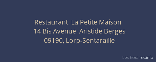 Restaurant  La Petite Maison