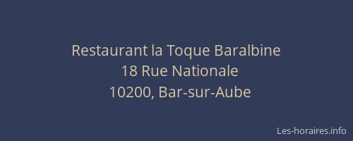 Restaurant la Toque Baralbine