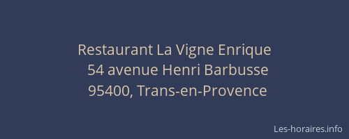 Restaurant La Vigne Enrique