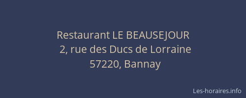 Restaurant LE BEAUSEJOUR