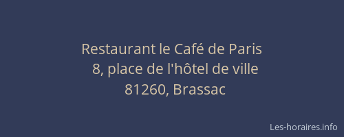 Restaurant le Café de Paris