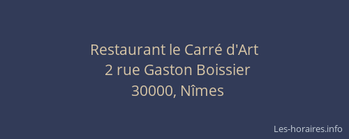 Restaurant le Carré d'Art