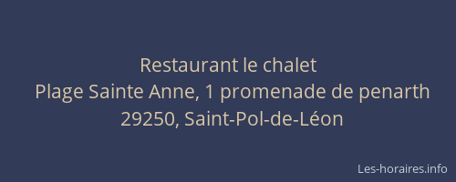 Restaurant le chalet