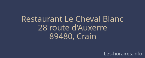 Restaurant Le Cheval Blanc