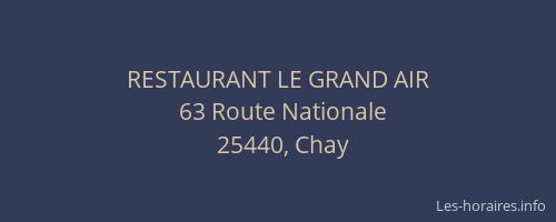 RESTAURANT LE GRAND AIR