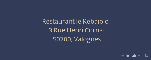 Restaurant le Kebaiolo