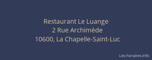 Restaurant Le Luange