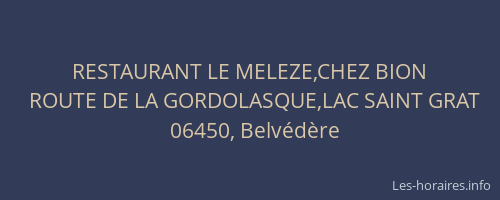 RESTAURANT LE MELEZE,CHEZ BION