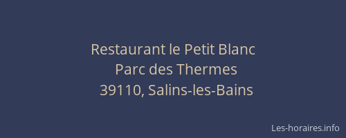 Restaurant le Petit Blanc