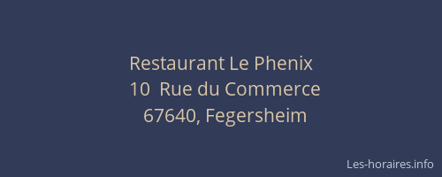 Restaurant Le Phenix