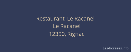 Restaurant  Le Racanel