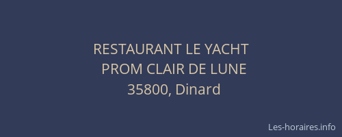 RESTAURANT LE YACHT
