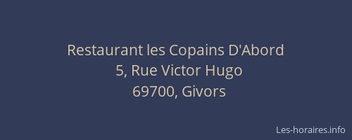 Restaurant les Copains D'Abord