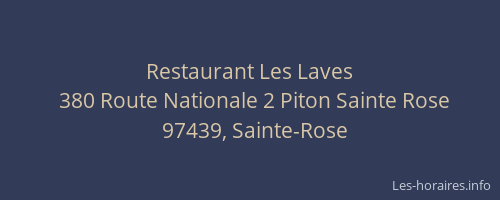 Restaurant Les Laves