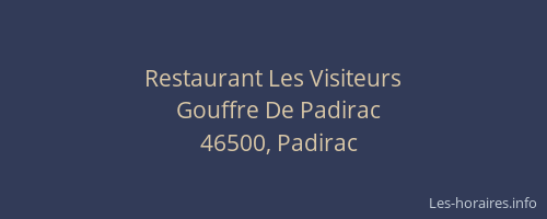Restaurant Les Visiteurs