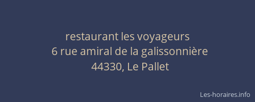restaurant les voyageurs